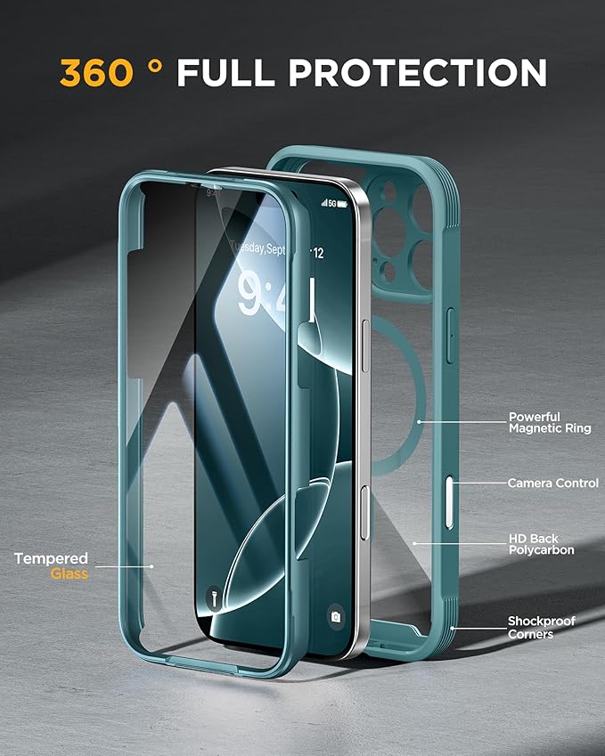 Miracase Magnetic for iPhone 16 Pro Case Full-Body Phone - Image 2
