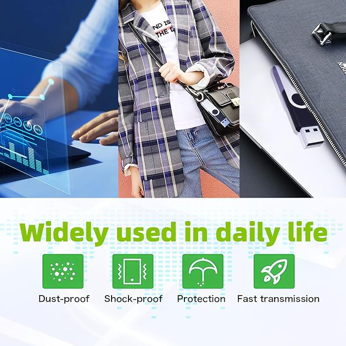 32GB Flash Drive 10 Pack, Wooolken USB 2.0 Thumb Drive Bulk Pen Drive Metal - Image 7