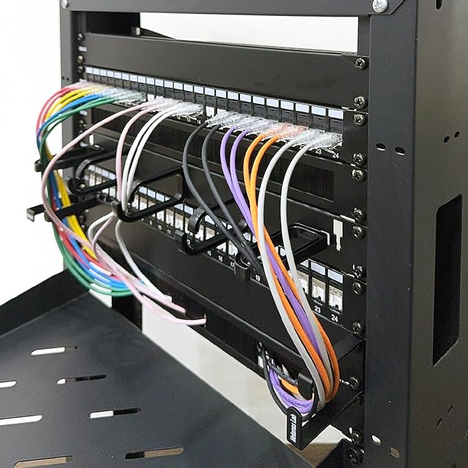 10 Pack Metallic 1U D Ring Cable Manager Ring Network Rack Cable Management - Image 3