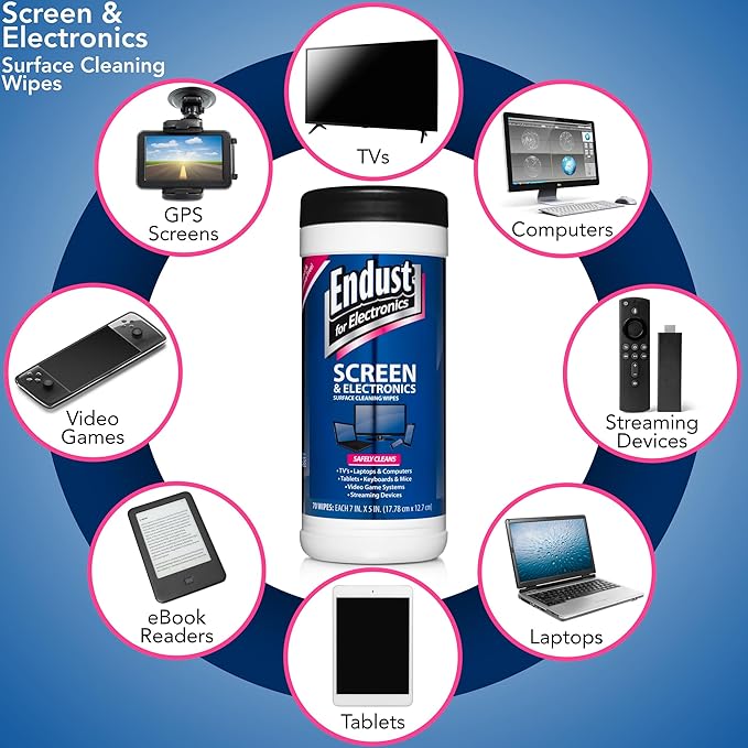Endust For Electronics; Screen & Surface Cleaning Wipes, For TV, Computer - Image 2