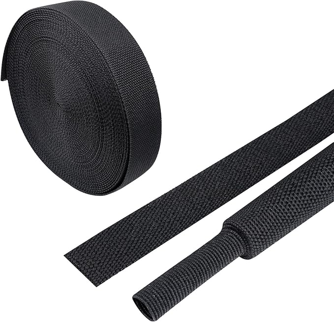 Heat Shrink Wire Loom 2:1 Shrinkable Braided Cable Sleeve 3/4 Inch ID-46ft by BuyUneed