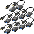 HDMI to VGA, 10 Pack, Uni-Directional Gold-Plated HDMI to VGA Adapter by MoreadDirect