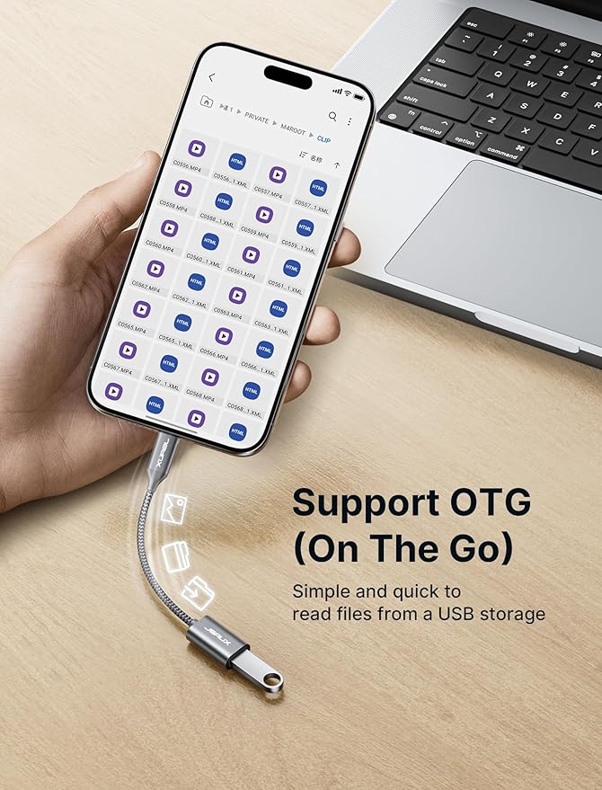 JSAUX USB C to USB 3.0 Adapter, USB C Male to USB Female OTG Cable Adapter - Image 5