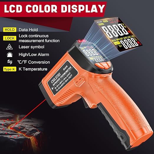 Infrared Thermometer Gun, Non-Contact Digital Laser Temperature Gun, -58°F to - Image 2