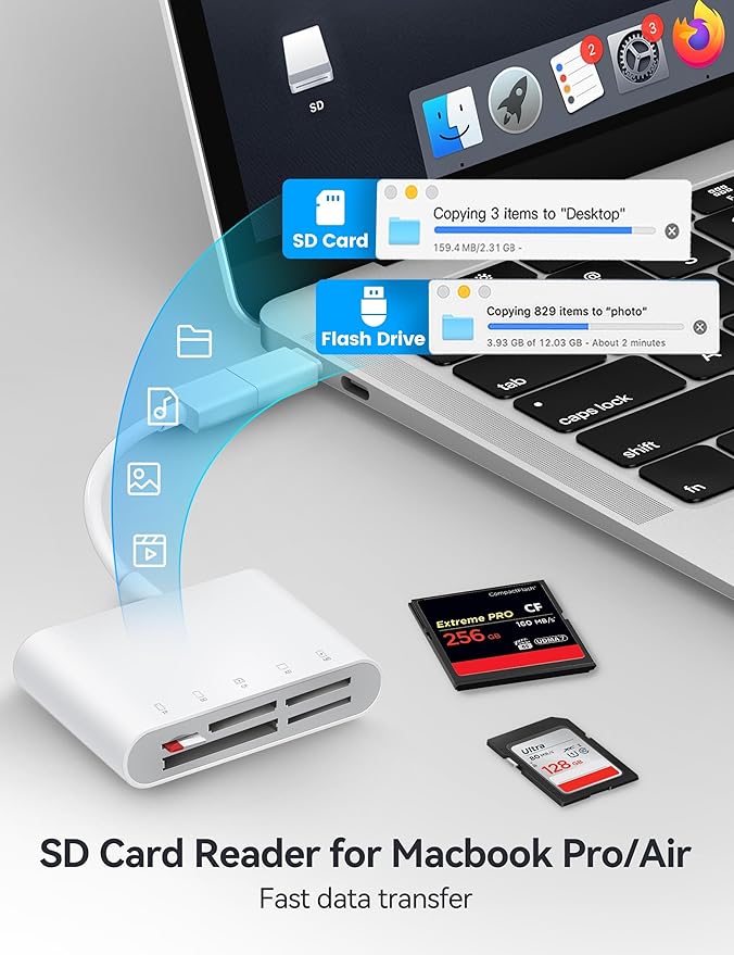 USB-A and USB-C to SD Card Reader, Trail Camera Card Adapter - Image 4