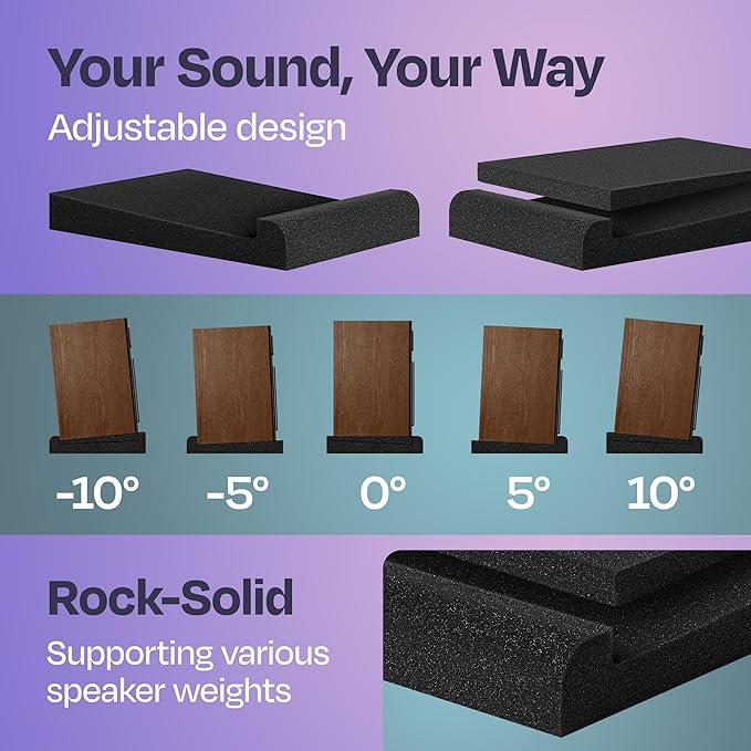 Studio Monitor Isolation Pads Premium Acoustic Foam Elevates Audio Ideal - Image 5