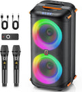 Karaoke Machine with 2 Wireless Microphones, Portable Bluetooth 5.3 Karaoke by JYX