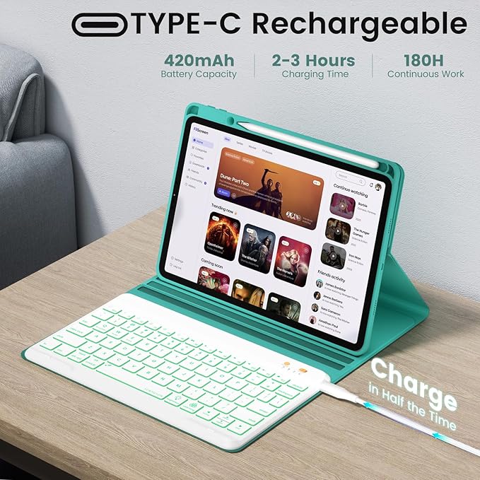 BLUTLOTUS Keyboard Case for iPad 9th/8th/7th Generation 10.2 inch 2021/2020/2019 - Image 6