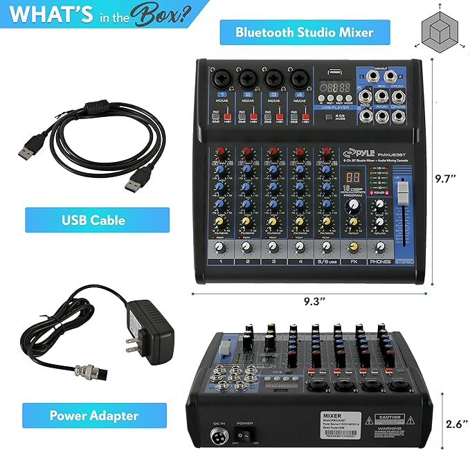 Pyle 6-Channel Professional Audio Mixer - Image 3