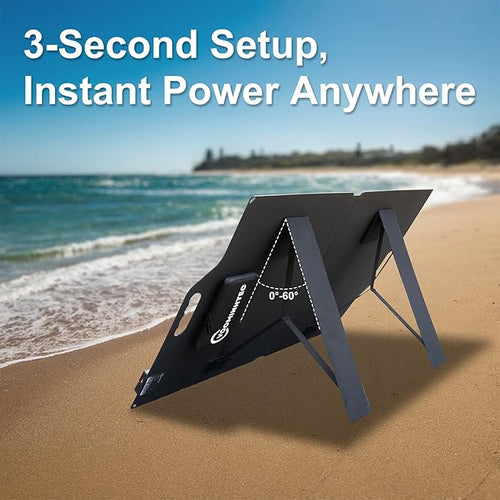 100W 22V ETFE Folding Portable Solar Panel, IP67 Waterproof Foldable 24% High - Image 2