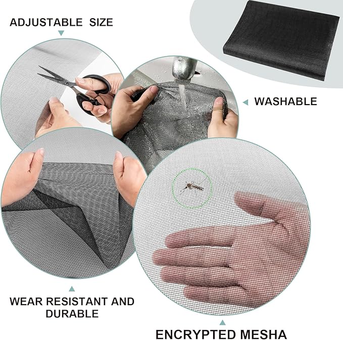 48"X236" Window Screen Replacement Kit, 6 in 1 Window Screen Door Repair Kit - Image 5