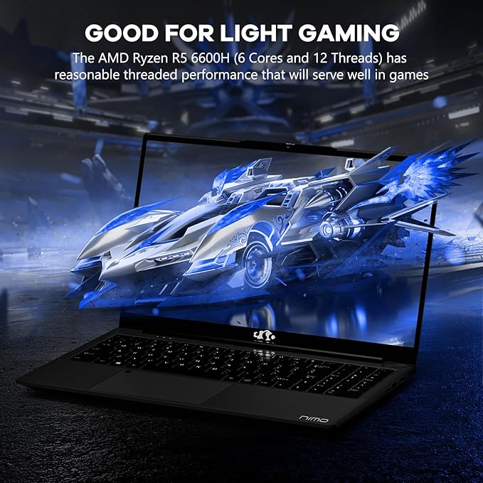 NIMO 15.6" IPS FHD-Gaming-Laptop, AMD Ryzen 5 6600H 6 Cores 64GB DDR5 RAM 1TB - Image 7