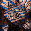 Metallic Glitter Stripes D&D Dice Set, DND Metal Dice by Maywin