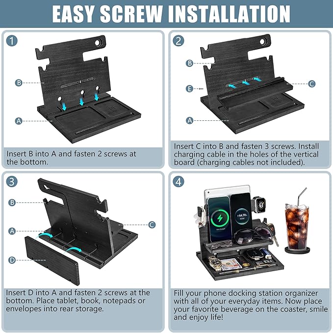 Black Wood Phone Docking Station - Image 6