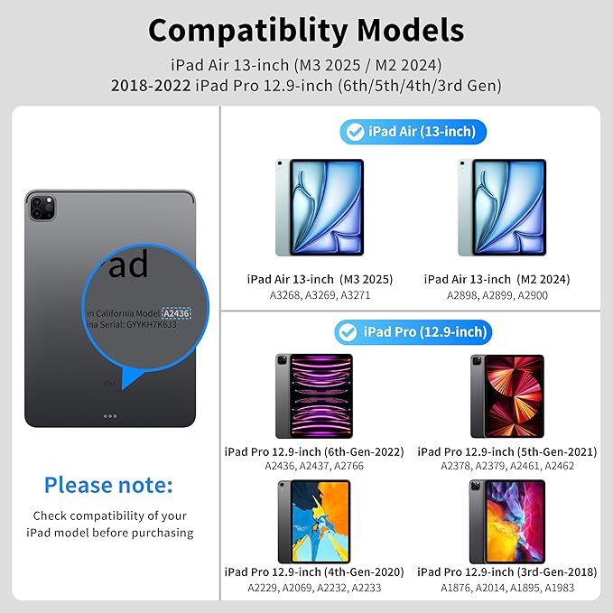 iPad Air 13 Inch Case Keyboard & iPad Pro 12.9 inch Magic Keyboard - Image 3