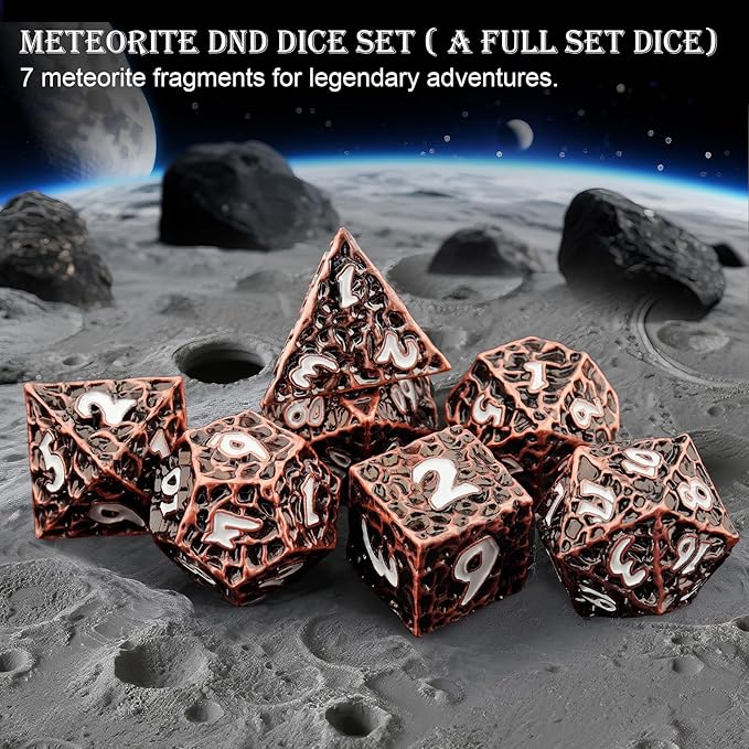 Haxtec Metal DND Dice Set Polyhedral D&D Dice Compatible - Image 4