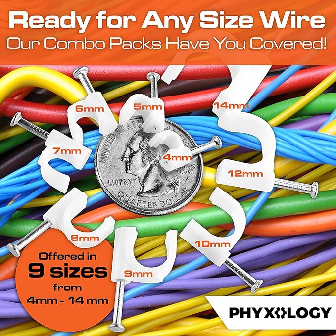 Pro-Grade, Cable Clips with Steel Nails 5mm, 9mm Wire Holders and Tacks 100 Per - Image 4