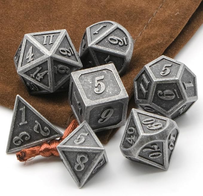 Metal Dice Set, HNCCESG Polyhedral D&D Dice by HNCCESG