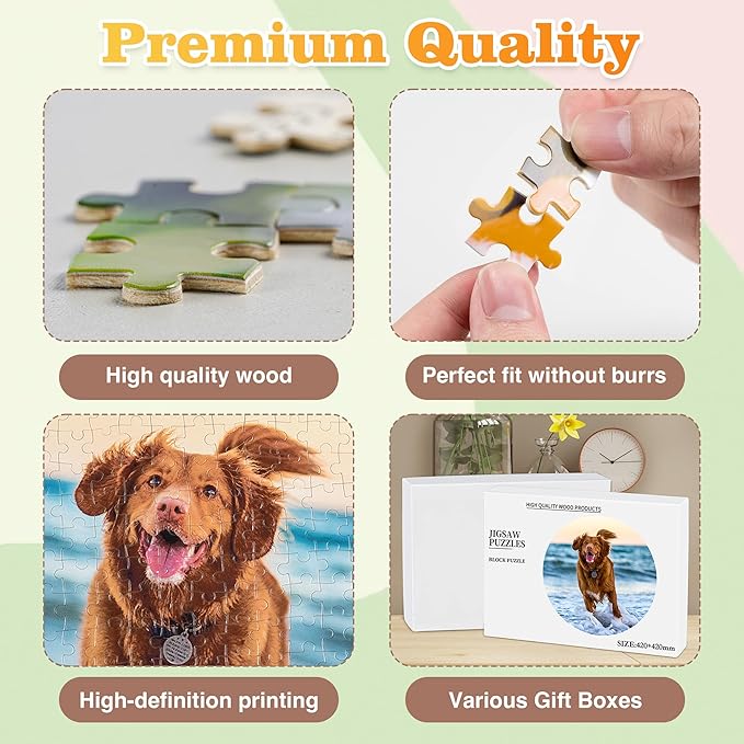 Easycosy Custom Pet Photo Round Puzzles 68/120/195 Pieces - Image 4