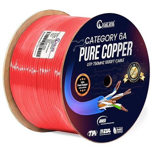 Newyork Cables Cat6a Plenum Cable 1000ft by NewYorkCables