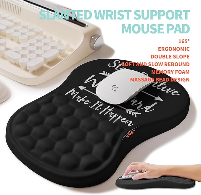 2-in-1 Ergonomic Set, Wave Rise Keyboard Wrist Rest and Massage Bulge Slope - Image 3