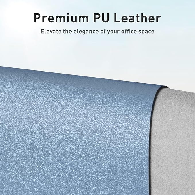 Aothia Leather Desk Pad Protector, Mouse Pad, Office Desk Mat, Non-Slip PU - Image 2