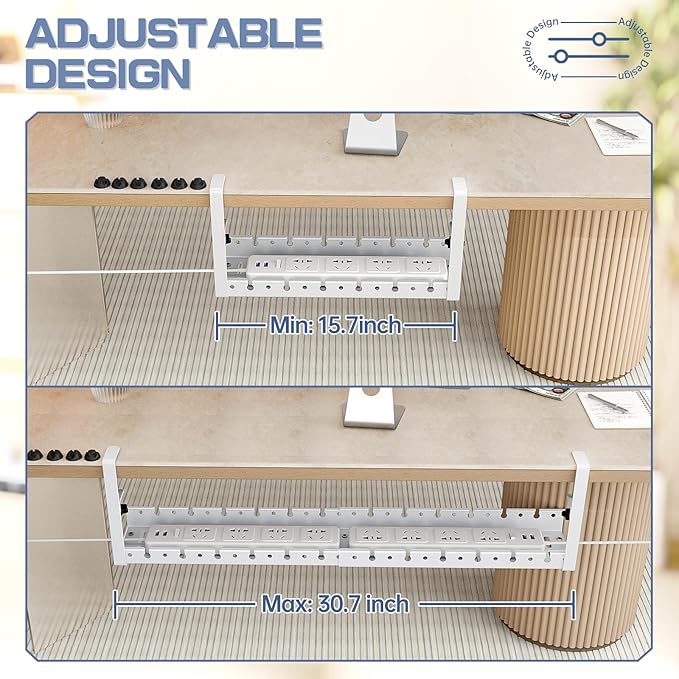 Shikha Under Desk Cable Tray, 15.7"-30.7" Retractable Under Desk Cable - Image 4