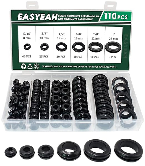 110 Pcs Rubber Grommets for Wiring by EASYEAH