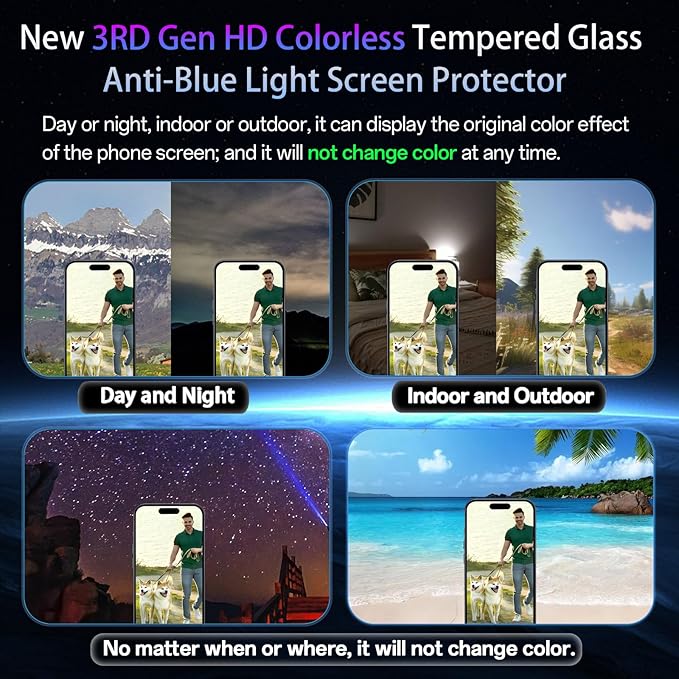 Screen Protector for iPhone 16 Pro Max Blue Light Block, Military-Grade - Image 5