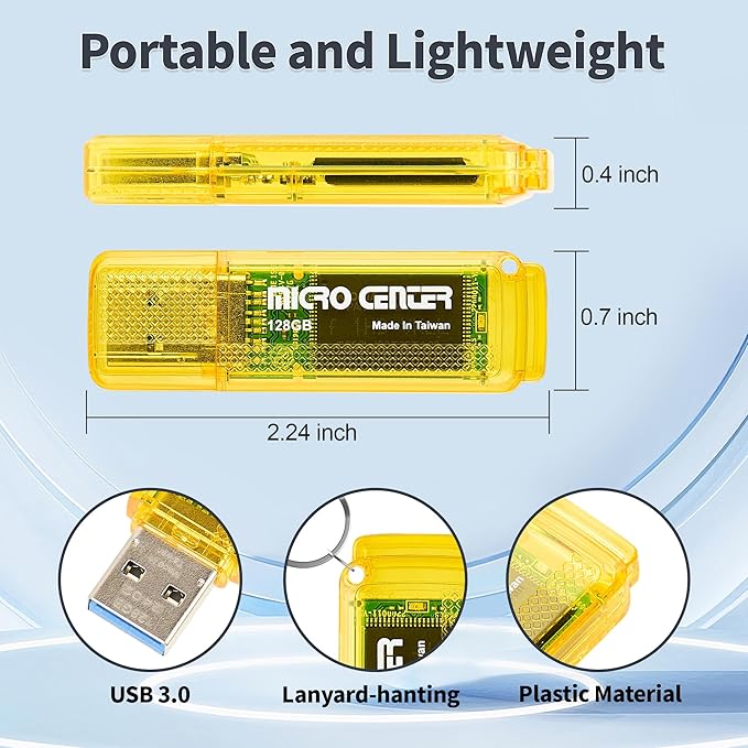 INLAND Micro Center Super Speed 128GB USB 3.0/USB3.1 Gen1 Flash Drive Gum Size - Image 6