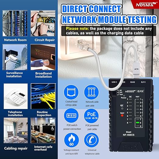 NOYAFA NF-468CS Network Cable Tester Telephone & Continuity Tester Ethernet - Image 7