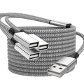 6.6FT USB Splitter, USB A Male to 3 Female Extension Cable Support Charging and by Unknown