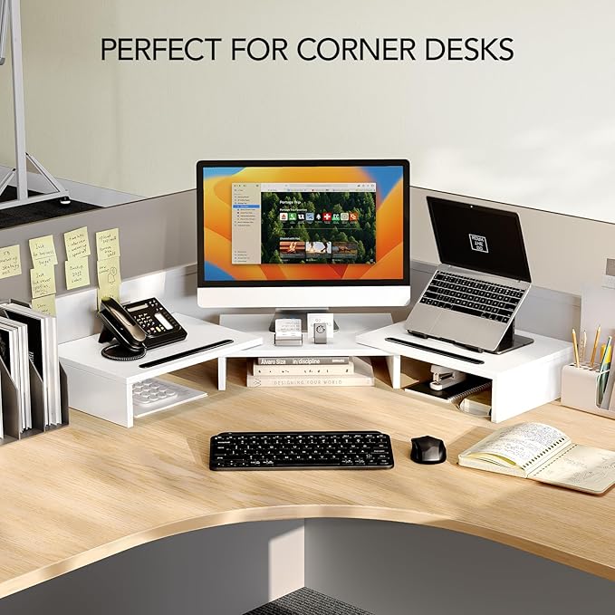AMERIERGO Dual Monitor Stand Riser- 3 Shelf Screen Stand - Image 7