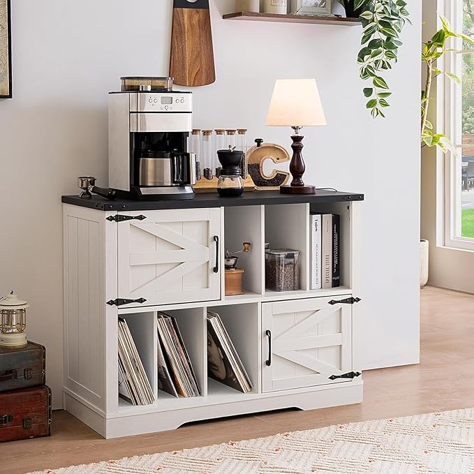 Large Record Player Stand with Vinyl Storage Up to 450 Albums, 39 Inch - Image 8