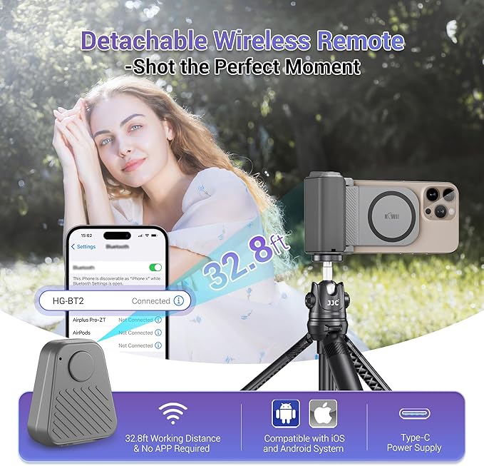 KIWIFOTOS for Magsafe Phone Camera Grip Magnetic Phone Tripod Handle - Image 2