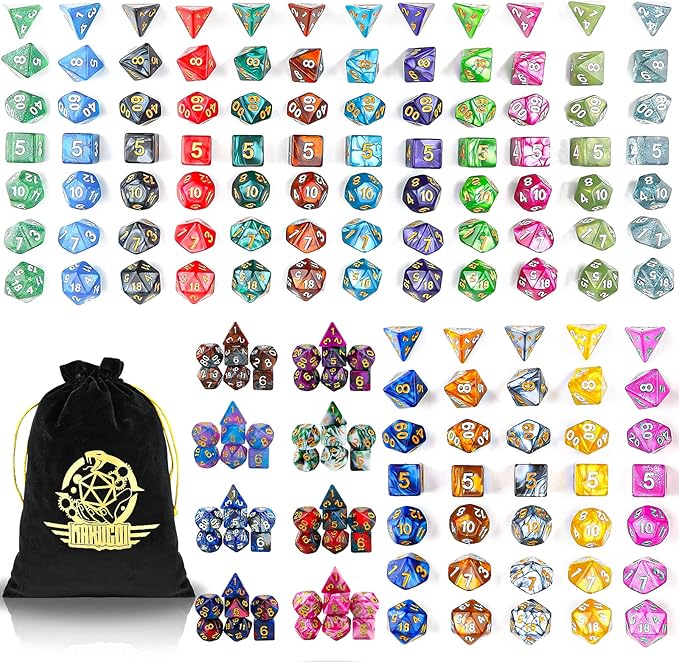 DND Dice Set, 25 X 7 Polyhedral Dice by Surhugvy