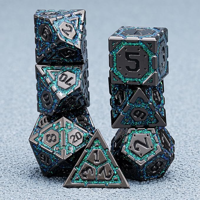 DND Metal Dice Set, Polyhedral Dice Set - Image 4