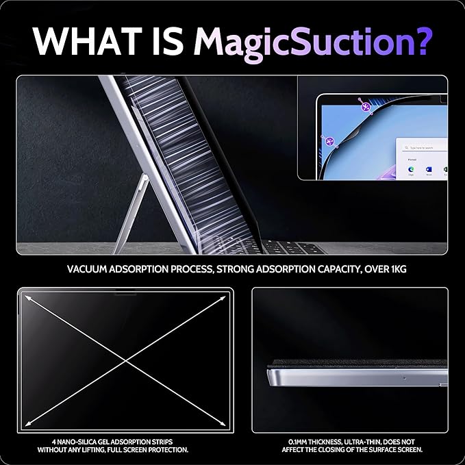 Privacy Screen for 10.5 Inch Surface Go 4/3/2/1, MagicSuction™ Removable Anti - Image 3