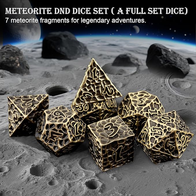 Haxtec Metal DND Dice Set Polyhedral D&D Dice Compatible - Image 3