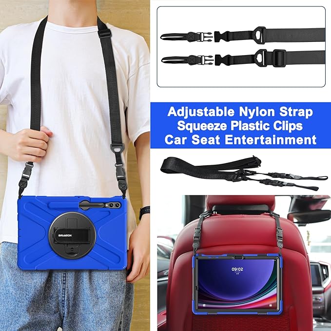 BRAECN for Galaxy Tab S10+Plus/ S9+/S9 FE+/S8+12.4 Inch Case, Heavy Duty Tablet - Image 5
