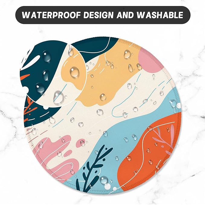 ITNRSIIET Round Mouse Pad with Stitched Edge Premium-Textured Waterproof - Image 5