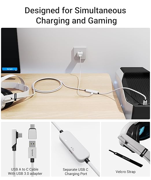 Syntech Link Cable with Charging 20FT Compatible with Oculus/Meta Quest 3S/3 - Image 6