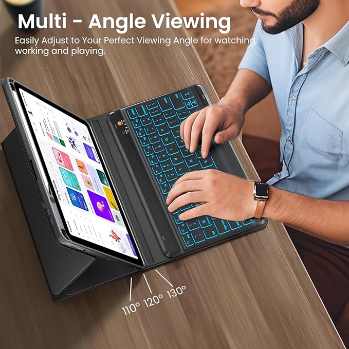 Keyboard Case for iPad Air 5th/4th Pro 11 inch, 7-Color Backlit Detachable - Image 8
