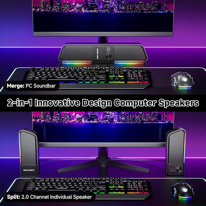 SENZER CS20 2 in 1 Bluetooth Computer Speakers - Image 2