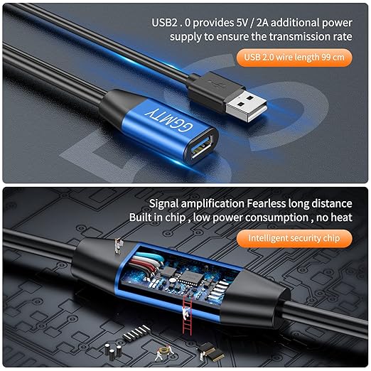 USB 2.0 Type A Male to A Female Active Repeater Extension Cable 100ft, High - Image 5