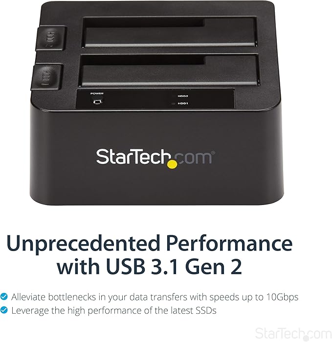 StarTech.com Dual-Bay USB 3.1 to SATA Hard Drive Docking Station, USB 3.1 - Image 3