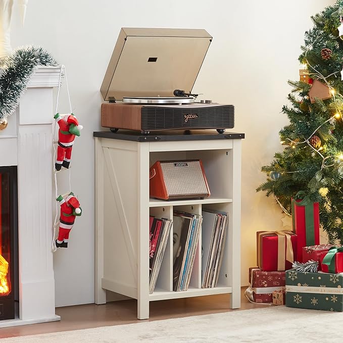Record Player Stand with Vinyl Record Storage Holds up to 160 Albums, Large - Image 4