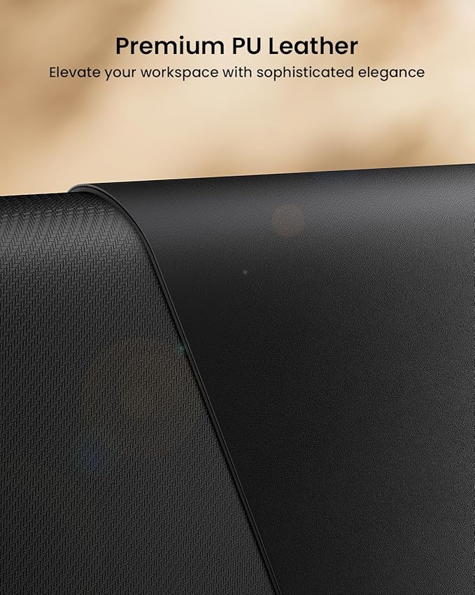 ProtoArc Leather Desk Mat, Large Mouse Pad- 31.5×15.8 inch, Non-Slip PU Leather - Image 3