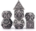 PJOY Metal DND Dice Set Antique Silver Dragon Scale D&D Polyhedral Dice by PJOYDice