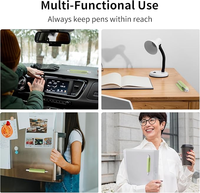 ELETIUO Pencil Holder For Most Pens, Self-Adhesive Stick To Notebooks, Silicone - Image 3